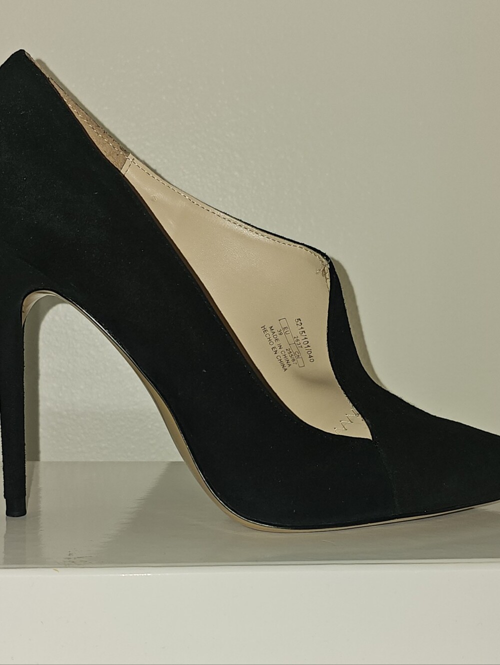 Zara Asymmetrical BlackSuede Pointed-Toe Stiletto Heel - Picture 3 of 10